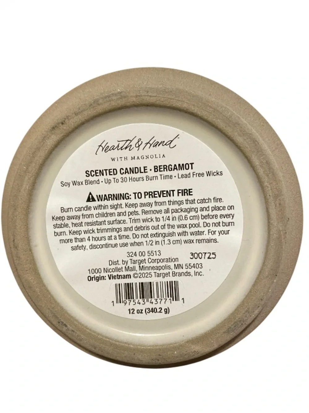 Hearth & Hand Ribbed Ceramic Jar Magnolia Bergamot Soy Candle Double Wick NWT - Picture 3 of 4